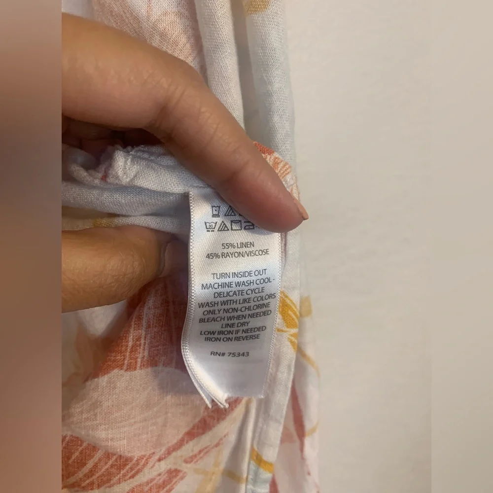 Cynthia Rowley Women’s One Size  Linen Open Kimono Floral Tropical Beach - Picture 6 of 8